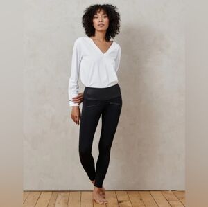 ADay Throw & Roll Leggings Zip Faux Leather Workout Active Casual Small